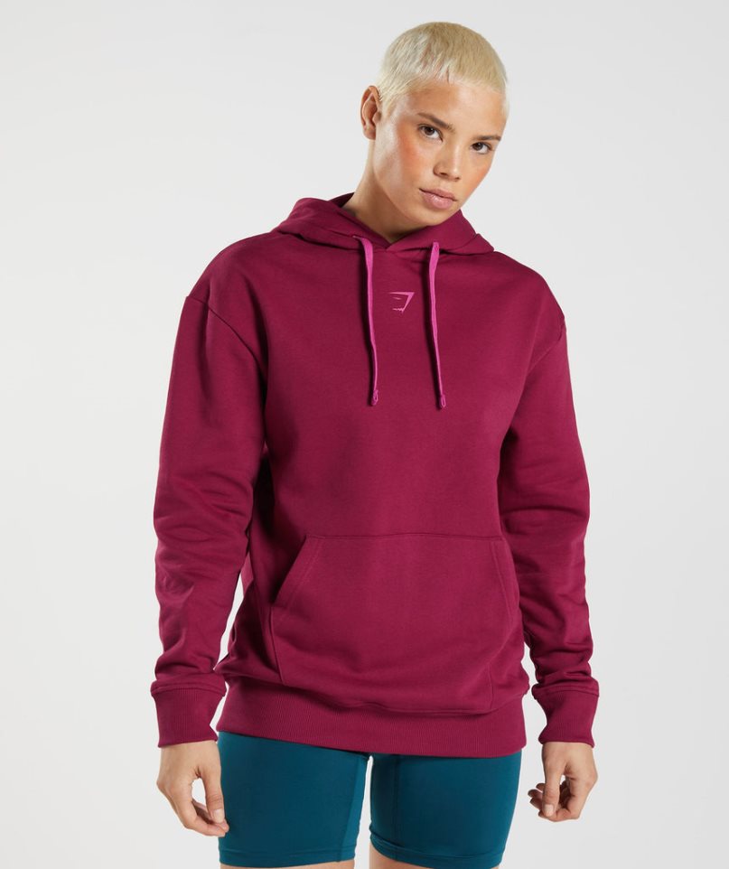 Women\'s Gymshark Graphics Fraction Hoodie Fuchsia | CA 730165